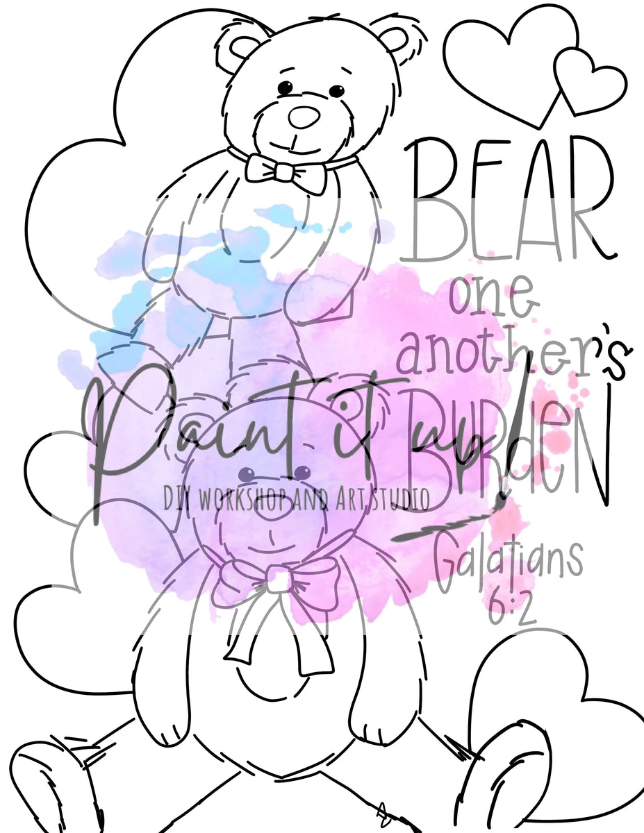 Bear One Another's Burden Galatians 6:2 Coloring Page