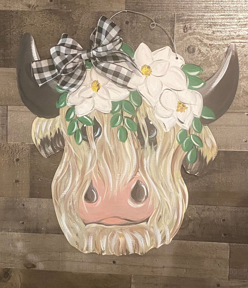 Cow Print Baby Wooden Door Hanger – Paint it up Chesnee