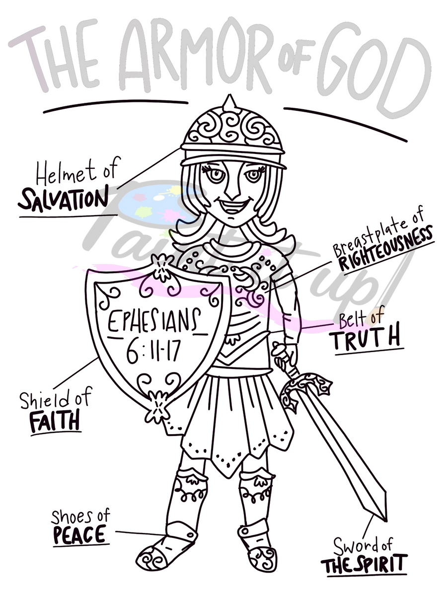 Armor of God Coloring Page Paint it up!