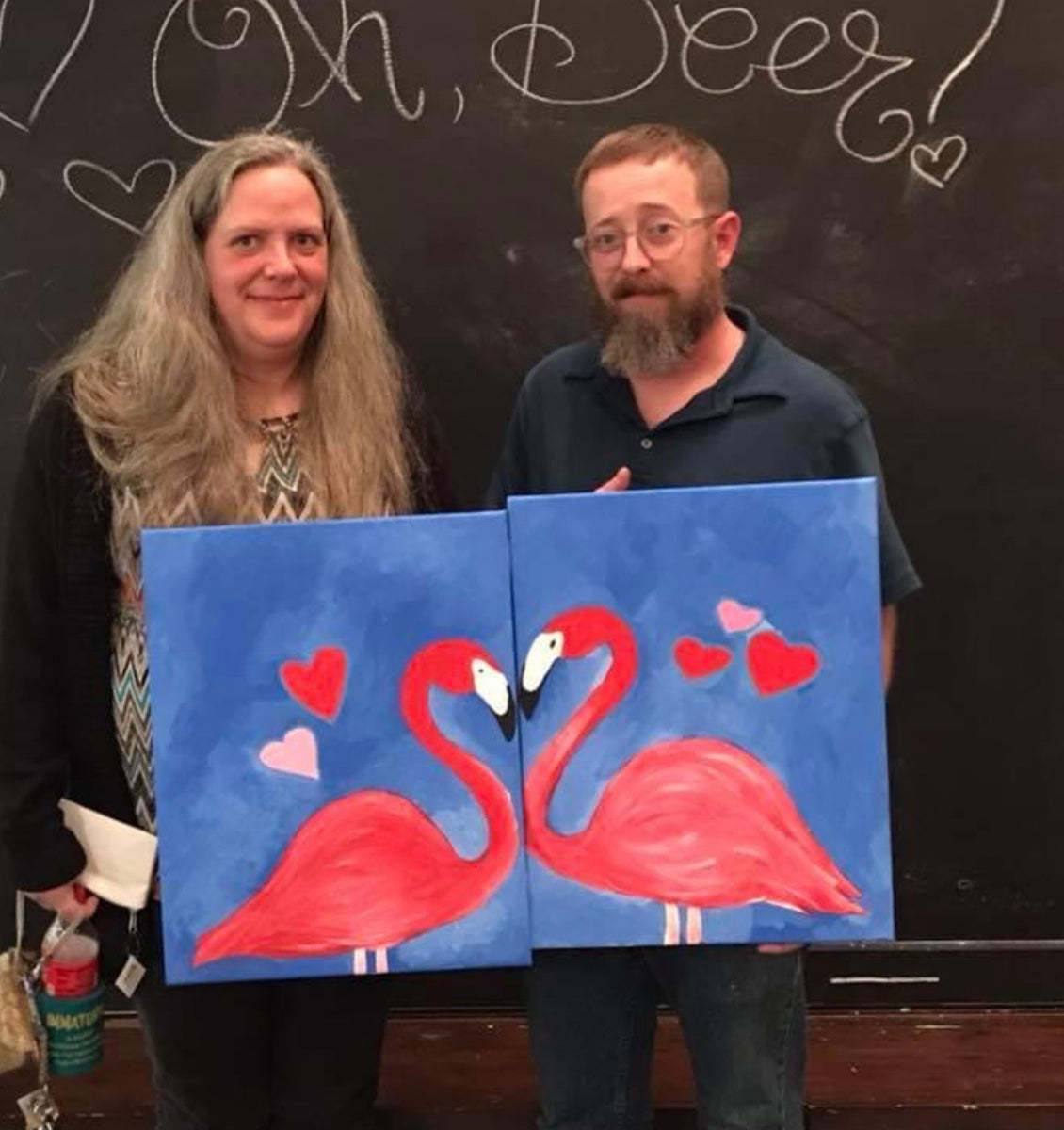 Flamingo Love Painting for Two Couples DIY Paint Kit With All Supplies &  Video Tutorial Perfect for a Couples Date Night-couples Paint Kit 