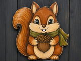 Squirrel with Acorn Door Hanger/Wood Sign