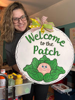 Cabbage Baby Wooden Door Hanger