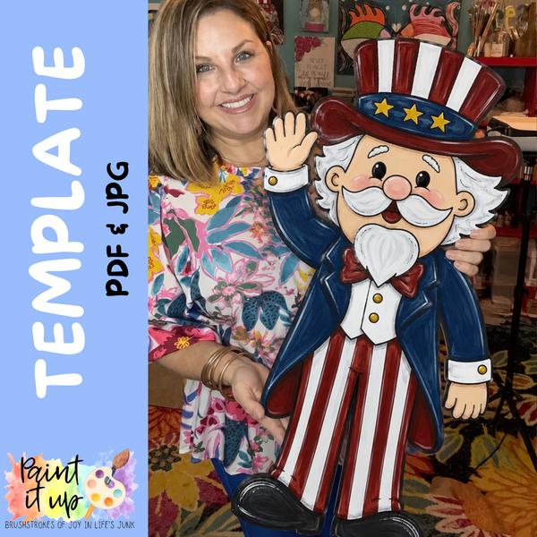 Uncle Sam (Full Body) Template – Paint it up!