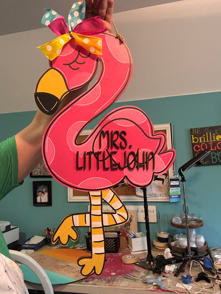 Flamingo Door Hanger