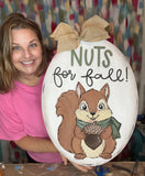 Nuts for Fall Squirrel Door Hanger/Wood Sign
