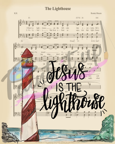 Painted Lighthouse Hymnal Page
