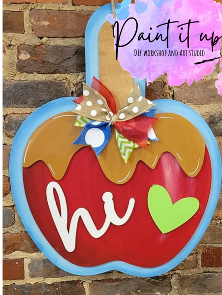 Caramel Apple Wooden Door Hanger