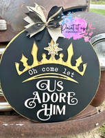 Adore Him Crown Door Hanger