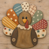 Patchwork Turkey Door Hanger/Wood Sign