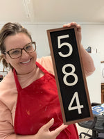 Address Framed Wood Sign