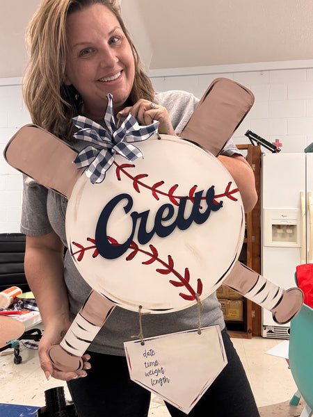 Baseball Hospital Door Hanger