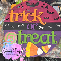 Trick or Treat Cutout Wooden Door Hangerick