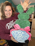Bunny Planter Wood Sign