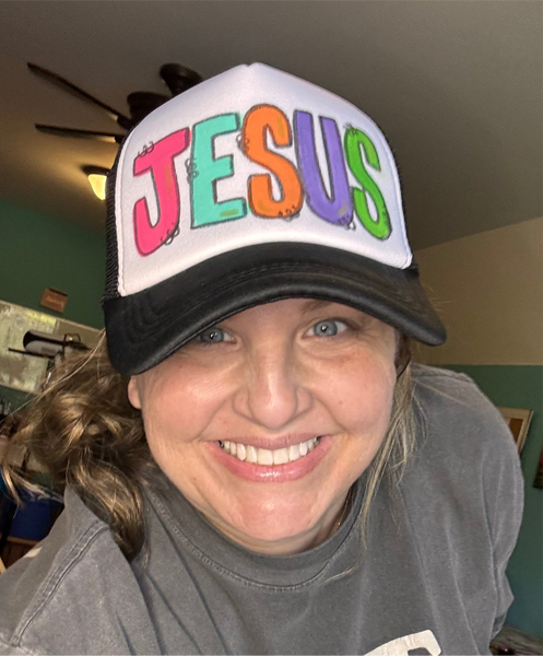 Hand-painted Jesus Trucker Hat