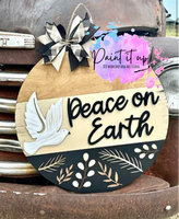 Peace on Earth Boho Door Hanger