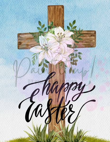 Happy Easter Cross Printable