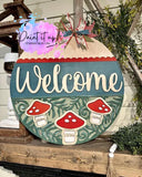 Mushroom Trio Welcome Door Hanger