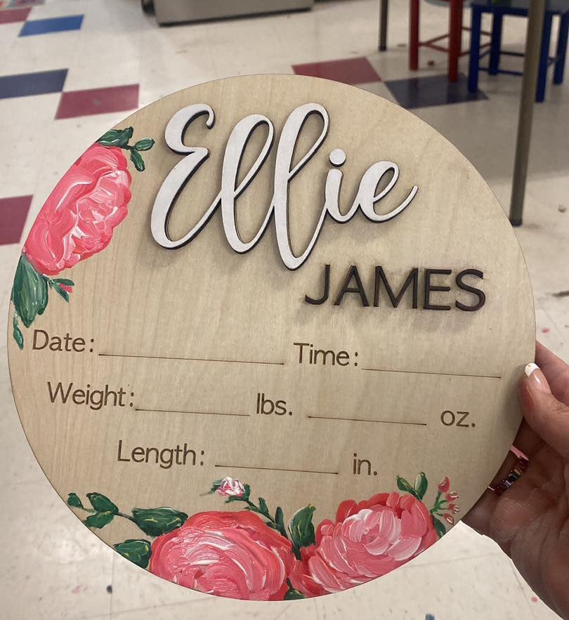 Bassinet Wood Sign – Paint it up!