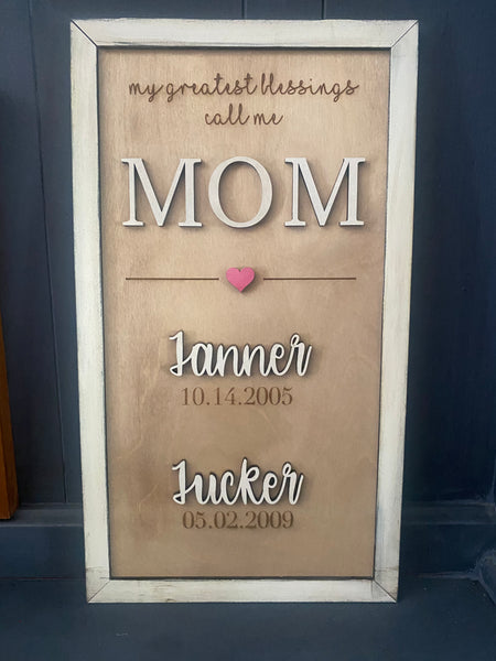 Greatest Blessings Mom Sign