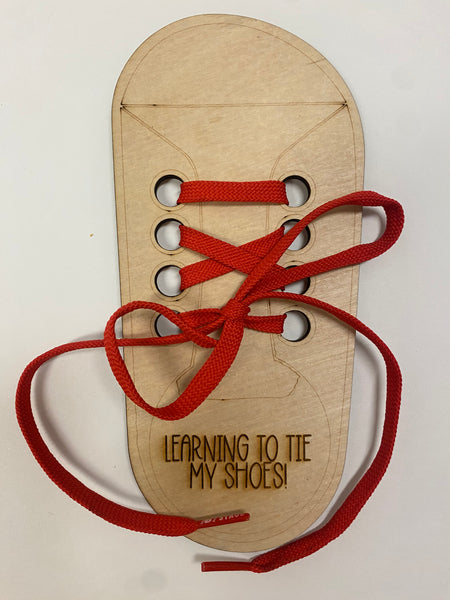 “Learn to Lace” Wooden Shoe