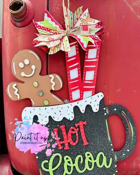 Hot Cocoa Gingerbread Door Hanger