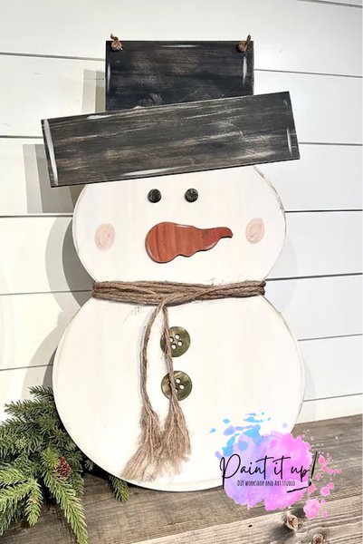 Simple Rustic Snowman Door Hanger