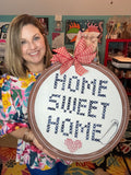 Cross Stitch Home Sweet Home Wood Sign/Door Hanger (DIY)