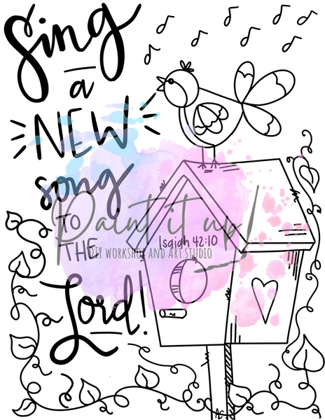 Sing a New Song Isaiah 42:10 Coloring Page
