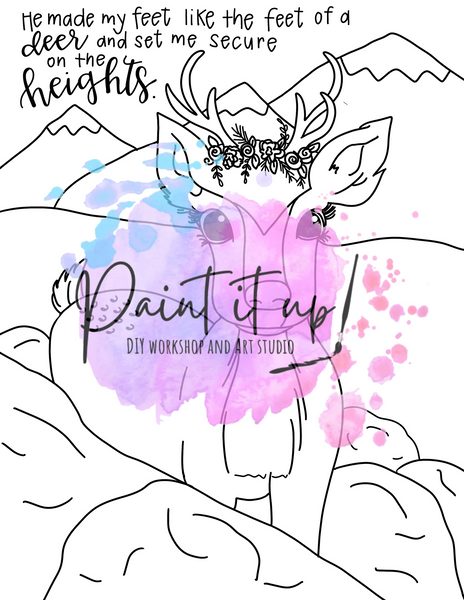 Feet Like a Deer Psalms 18:33 Coloring Page