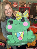 Patchwork Froggy Wood Sign/Door Hanger (DIY)