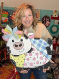 Patchwork Cow Wood Sign/Door Hanger (DIY)