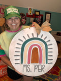 Boho Rainbow Wood Sign/Door Hanger (DIY)