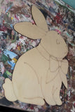 Bunny with Bow Wood Cutout