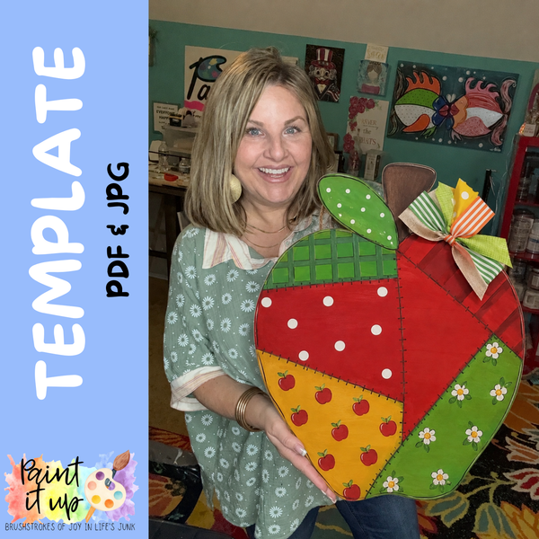 Patchwork Apple Template – Paint it up!