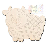 Patchwork Cow Wood Sign/Door Hanger (DIY)