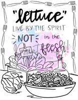 Lettuce Live by the Spirit Romans 13:11-14 Coloring Page