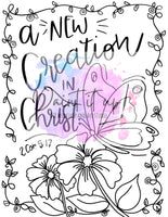 A New Creation 2 Corinthians 5:17 Coloring Page