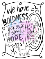 Boldness in Christ Coloring Page