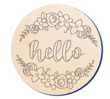 Hello Floral Wood Sign/Door Hanger (DIY)