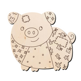 Patchwork Piggy Wood Sign/Door Hanger (DIY)