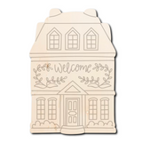 Vintage Village House Wood Cutout