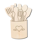 Utensil Crock Wood Sign/Door Hanger (DIY)