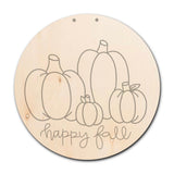 Pumpkin Round Wood Sign/Door Hanger DIY