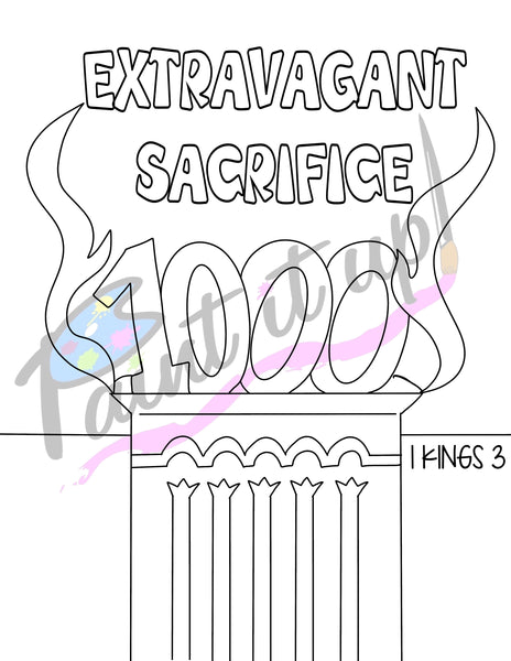 Solomon’s Sacrifice Coloring Page