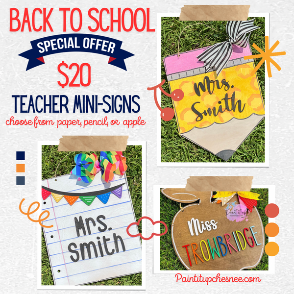 Teacher 12 inch Sign Special! – Paint it up!