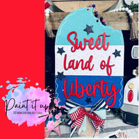 Sweet Land of Liberty Popsicle Wooden Door Hanger
