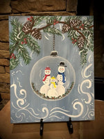 12/11/2023 (7pm) 11x14 Snowman Family on Canvas-$20