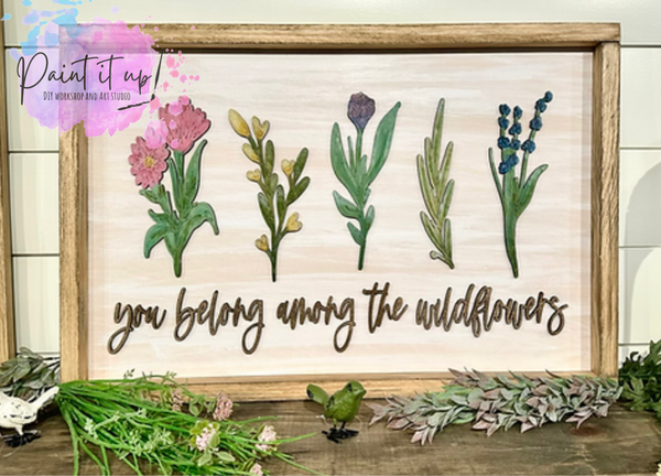 Wildflowers 16x24 Framed Sign