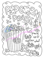 Popcorn Praise Coloring Page