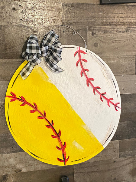 Softball/Baseball Combo Door Hanger